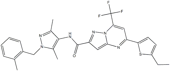 N-[3,5-dimethyl-1-(2-methylbenzyl)-1H-pyrazol-4-yl]-5-(5-ethyl-2-thienyl)-7-(trifluoromethyl)pyrazolo[1,5-a]pyrimidine-2-carboxamide Structure