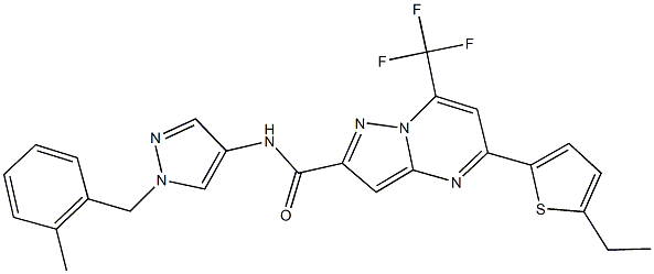 5-(5-ethyl-2-thienyl)-N-[1-(2-methylbenzyl)-1H-pyrazol-4-yl]-7-(trifluoromethyl)pyrazolo[1,5-a]pyrimidine-2-carboxamide Structure