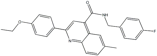 2-(4-ethoxyphenyl)-N-(4-fluorobenzyl)-6-methyl-4-quinolinecarboxamide Struktur
