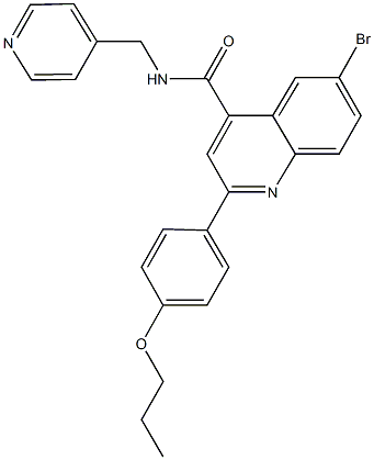 6-bromo-2-(4-propoxyphenyl)-N-(4-pyridinylmethyl)-4-quinolinecarboxamide 化学構造式