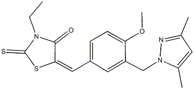 5-{3-[(3,5-dimethyl-1H-pyrazol-1-yl)methyl]-4-methoxybenzylidene}-3-ethyl-2-thioxo-1,3-thiazolidin-4-one|