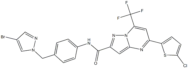 N-{4-[(4-bromo-1H-pyrazol-1-yl)methyl]phenyl}-5-(5-chloro-2-thienyl)-7-(trifluoromethyl)pyrazolo[1,5-a]pyrimidine-2-carboxamide,522596-99-2,结构式