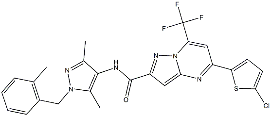 5-(5-chloro-2-thienyl)-N-[3,5-dimethyl-1-(2-methylbenzyl)-1H-pyrazol-4-yl]-7-(trifluoromethyl)pyrazolo[1,5-a]pyrimidine-2-carboxamide,522597-06-4,结构式