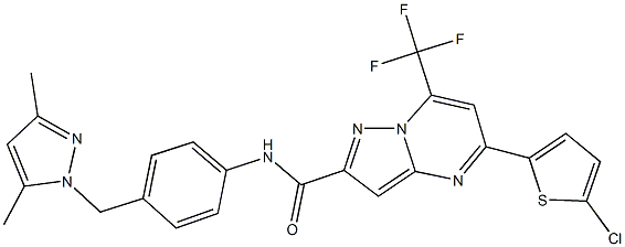 5-(5-chloro-2-thienyl)-N-{4-[(3,5-dimethyl-1H-pyrazol-1-yl)methyl]phenyl}-7-(trifluoromethyl)pyrazolo[1,5-a]pyrimidine-2-carboxamide Structure