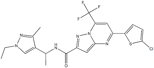 5-(5-chloro-2-thienyl)-N-[1-(1-ethyl-3-methyl-1H-pyrazol-4-yl)ethyl]-7-(trifluoromethyl)pyrazolo[1,5-a]pyrimidine-2-carboxamide,522597-08-6,结构式