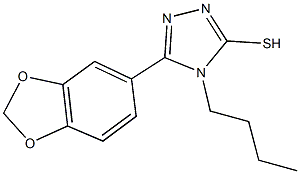 5-(1,3-benzodioxol-5-yl)-4-butyl-4H-1,2,4-triazol-3-yl hydrosulfide Structure