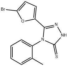 5-(5-bromo-2-furyl)-4-(2-methylphenyl)-4H-1,2,4-triazol-3-yl hydrosulfide 结构式