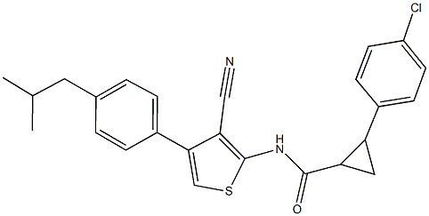 2-(4-chlorophenyl)-N-[3-cyano-4-(4-isobutylphenyl)-2-thienyl]cyclopropanecarboxamide|