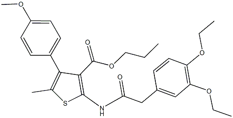 propyl 2-{[(3,4-diethoxyphenyl)acetyl]amino}-4-(4-methoxyphenyl)-5-methyl-3-thiophenecarboxylate|