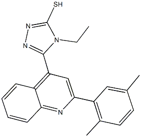 5-[2-(2,5-dimethylphenyl)-4-quinolinyl]-4-ethyl-4H-1,2,4-triazol-3-yl hydrosulfide 结构式