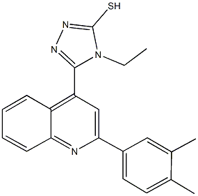 5-[2-(3,4-dimethylphenyl)-4-quinolinyl]-4-ethyl-4H-1,2,4-triazol-3-yl hydrosulfide Structure