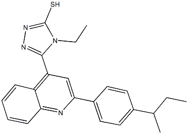 5-[2-(4-sec-butylphenyl)-4-quinolinyl]-4-ethyl-4H-1,2,4-triazole-3-thiol Struktur