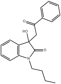 1-butyl-3-hydroxy-3-(2-oxo-2-phenylethyl)-1,3-dihydro-2H-indol-2-one 化学構造式