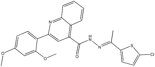 N'-[1-(5-chloro-2-thienyl)ethylidene]-2-(2,4-dimethoxyphenyl)-4-quinolinecarbohydrazide 化学構造式