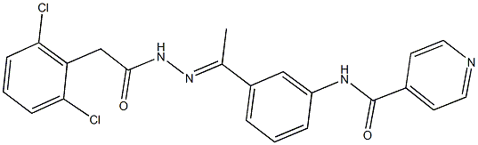 N-(3-{N-[(2,6-dichlorophenyl)acetyl]ethanehydrazonoyl}phenyl)isonicotinamide Structure