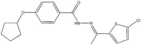 N'-[1-(5-chloro-2-thienyl)ethylidene]-4-(cyclopentyloxy)benzohydrazide 化学構造式