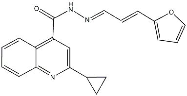 2-cyclopropyl-N'-[3-(2-furyl)-2-propenylidene]-4-quinolinecarbohydrazide 化学構造式