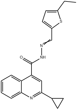 2-cyclopropyl-N'-[(5-ethyl-2-thienyl)methylene]-4-quinolinecarbohydrazide 结构式