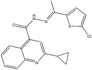 N'-[1-(5-chloro-2-thienyl)ethylidene]-2-cyclopropyl-4-quinolinecarbohydrazide Struktur