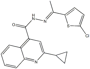 N'-[1-(5-chloro-2-thienyl)ethylidene]-2-cyclopropyl-4-quinolinecarbohydrazide Structure