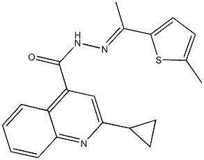 2-cyclopropyl-N'-[1-(5-methyl-2-thienyl)ethylidene]-4-quinolinecarbohydrazide Structure