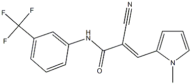 2-cyano-3-(1-methyl-1H-pyrrol-2-yl)-N-[3-(trifluoromethyl)phenyl]acrylamide 化学構造式