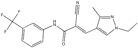 2-cyano-3-(1-ethyl-3-methyl-1H-pyrazol-4-yl)-N-[3-(trifluoromethyl)phenyl]acrylamide,522622-65-7,结构式