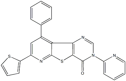 9-phenyl-3-(2-pyridinyl)-7-(2-thienyl)pyrido[3',2':4,5]thieno[3,2-d]pyrimidin-4(3H)-one Struktur
