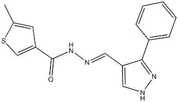 5-methyl-N'-[(3-phenyl-1H-pyrazol-4-yl)methylene]-3-thiophenecarbohydrazide Struktur