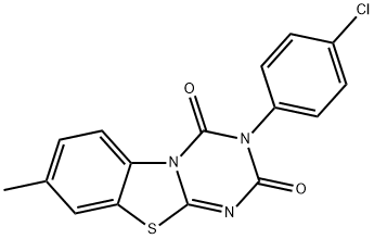 3-(4-chlorophenyl)-8-methyl-2H-[1,3,5]triazino[2,1-b][1,3]benzothiazole-2,4(3H)-dione 化学構造式