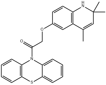 10-{[(2,2,4-trimethyl-1,2-dihydroquinolin-6-yl)oxy]acetyl}-10H-phenothiazine 结构式