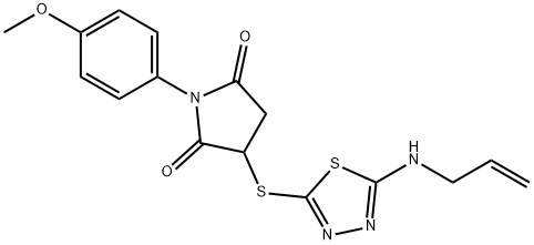 3-{[5-(allylamino)-1,3,4-thiadiazol-2-yl]sulfanyl}-1-(4-methoxyphenyl)-2,5-pyrrolidinedione Structure