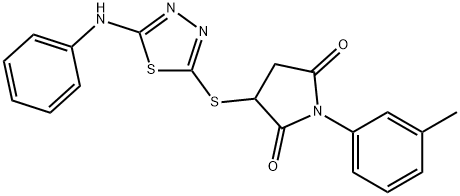 3-[(5-anilino-1,3,4-thiadiazol-2-yl)sulfanyl]-1-(3-methylphenyl)-2,5-pyrrolidinedione Structure