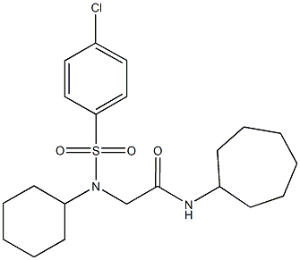 2-[[(4-chlorophenyl)sulfonyl](cyclohexyl)amino]-N-cycloheptylacetamide 化学構造式