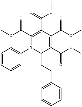 tetramethyl 1-phenyl-6-(2-phenylethyl)-1,6-dihydro-2,3,4,5-pyridinetetracarboxylate 化学構造式
