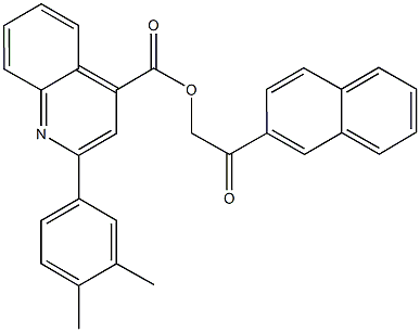 2-(2-naphthyl)-2-oxoethyl 2-(3,4-dimethylphenyl)-4-quinolinecarboxylate Struktur