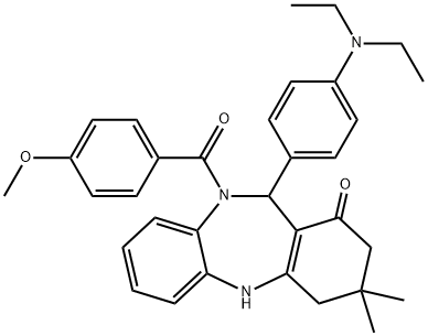 11-[4-(diethylamino)phenyl]-10-(4-methoxybenzoyl)-3,3-dimethyl-2,3,4,5,10,11-hexahydro-1H-dibenzo[b,e][1,4]diazepin-1-one|