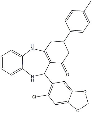 524000-04-2 11-(6-chloro-1,3-benzodioxol-5-yl)-3-(4-methylphenyl)-2,3,4,5,10,11-hexahydro-1H-dibenzo[b,e][1,4]diazepin-1-one