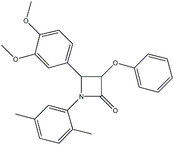 4-(3,4-dimethoxyphenyl)-1-(2,5-dimethylphenyl)-3-phenoxy-2-azetidinone Structure