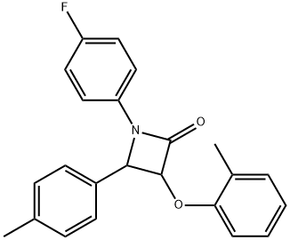 1-(4-fluorophenyl)-3-(2-methylphenoxy)-4-(4-methylphenyl)-2-azetidinone Structure