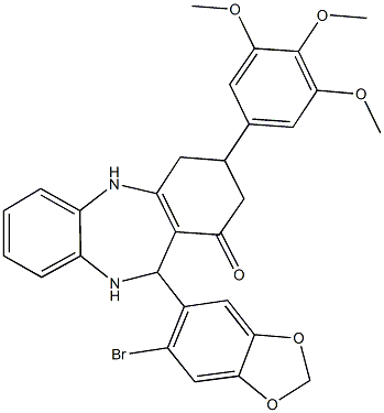 11-(6-bromo-1,3-benzodioxol-5-yl)-3-(3,4,5-trimethoxyphenyl)-2,3,4,5,10,11-hexahydro-1H-dibenzo[b,e][1,4]diazepin-1-one|