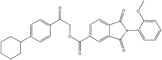 2-(4-cyclohexylphenyl)-2-oxoethyl 2-(2-methoxyphenyl)-1,3-dioxo-5-isoindolinecarboxylate,524019-72-5,结构式