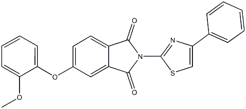 5-(2-methoxyphenoxy)-2-(4-phenyl-1,3-thiazol-2-yl)-1H-isoindole-1,3(2H)-dione Structure