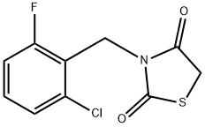 3-(2-chloro-6-fluorobenzyl)-1,3-thiazolidine-2,4-dione 化学構造式