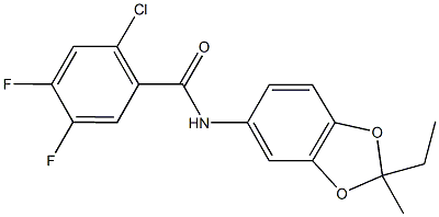 524039-95-0 2-chloro-N-(2-ethyl-2-methyl-1,3-benzodioxol-5-yl)-4,5-difluorobenzamide