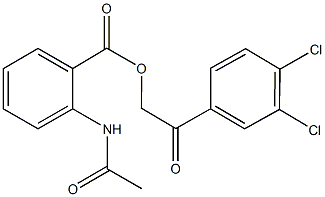 2-(3,4-dichlorophenyl)-2-oxoethyl 2-(acetylamino)benzoate 化学構造式