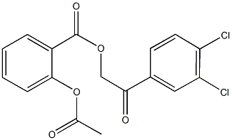 2-(3,4-dichlorophenyl)-2-oxoethyl 2-(acetyloxy)benzoate Struktur
