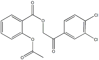 2-(3,4-dichlorophenyl)-2-oxoethyl 2-(acetyloxy)benzoate Structure