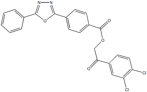 2-(3,4-dichlorophenyl)-2-oxoethyl 4-(5-phenyl-1,3,4-oxadiazol-2-yl)benzoate Structure