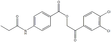 2-(3,4-dichlorophenyl)-2-oxoethyl 4-(propionylamino)benzoate Structure